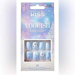 KISS Voguish Press On Winter Nails - Bundle of (10) Snowman NIB